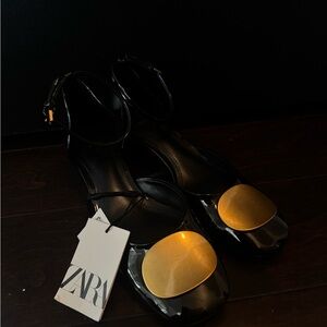 Zara Black and Gold Women's Shoes